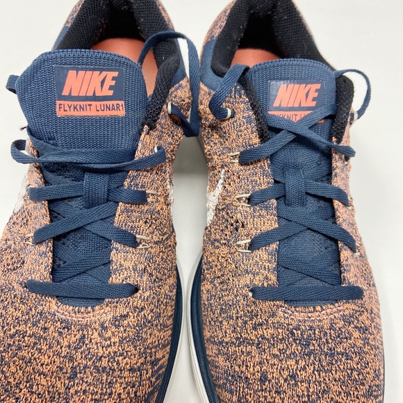 NIKE | Flyknit Lunar 1 Orange Navy 7.5 Athletic - Picture 8 of 13